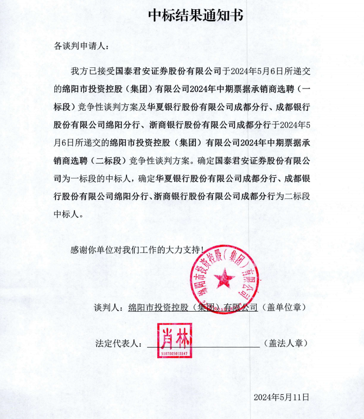 中标了局通知书